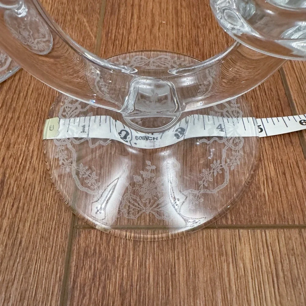 Vintage Fostoria Etched Romance Double Candle Holder‎ 5.25